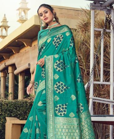 Picture of Nice Turquoise Casual Saree