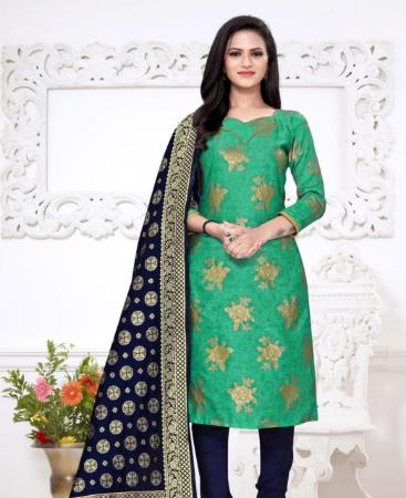 Picture of Grand Green Cotton Salwar Kameez