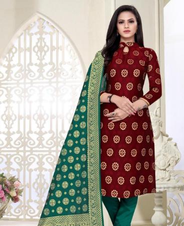 Picture of Gorgeous Maroon Cotton Salwar Kameez