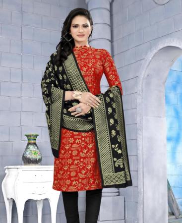 Picture of Graceful Red Cotton Salwar Kameez