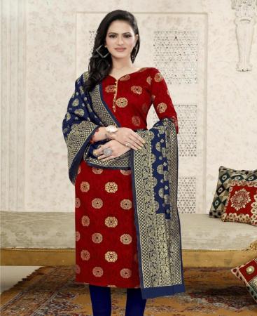 Picture of Graceful Red Cotton Salwar Kameez