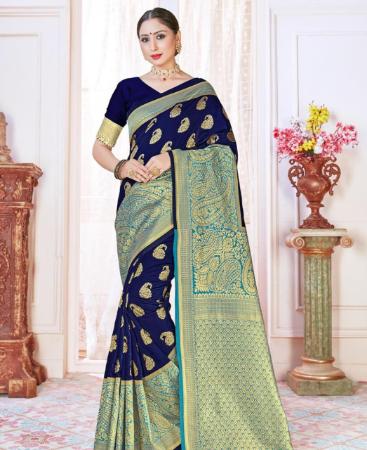 Picture of Stunning Navy Blue Casual Saree