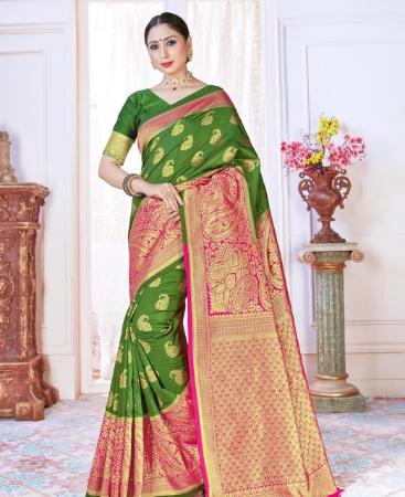 Picture of Good Looking Mahendi Casual Saree