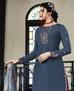 Picture of Fascinating Stone Blue Straight Cut Salwar Kameez