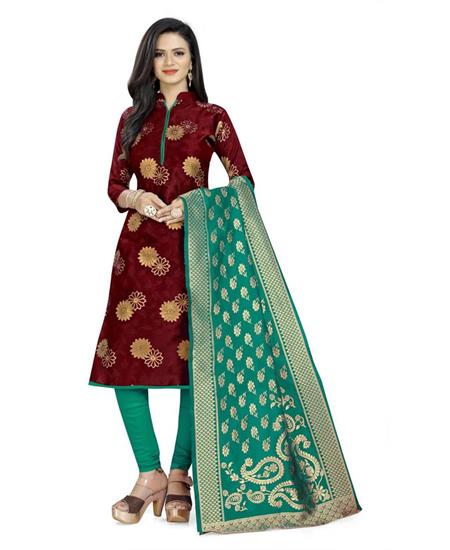 Picture of Pretty Maroon Cotton Salwar Kameez