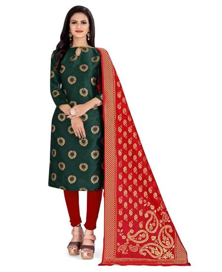 Picture of Alluring Green Cotton Salwar Kameez