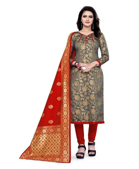 Picture of Charming Grey Straight Cut Salwar Kameez