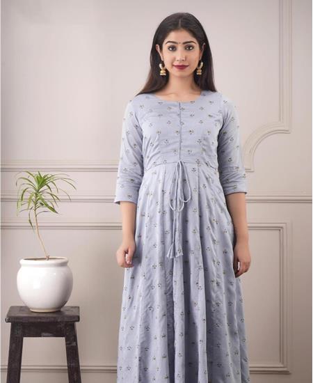 Picture of Stunning Steel Grey Readymade Gown