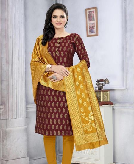 Picture of Beautiful Maroon Cotton Salwar Kameez