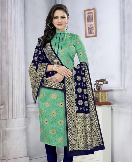 Picture of Taking Light Green Cotton Salwar Kameez