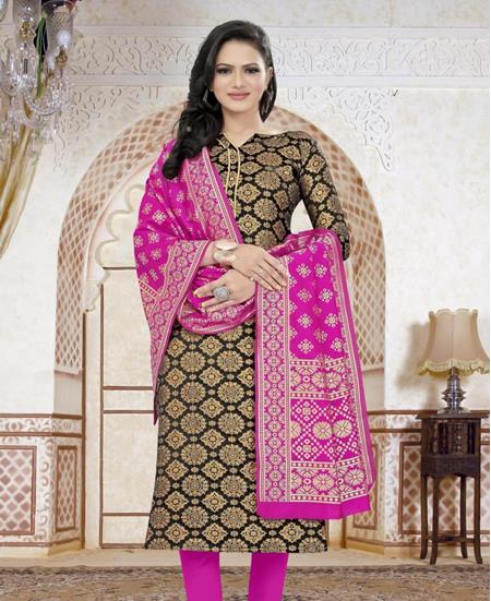 Picture of Bewitching Black Cotton Salwar Kameez