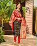 Picture of Sightly Black Cotton Salwar Kameez