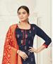 Picture of Ideal Navy Blue Cotton Salwar Kameez