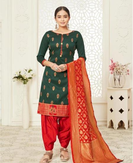 Picture of Pretty Green Cotton Salwar Kameez