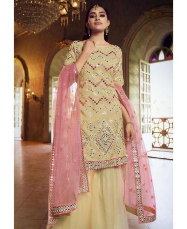 Picture of Amazing Beige Straight Cut Salwar Kameez