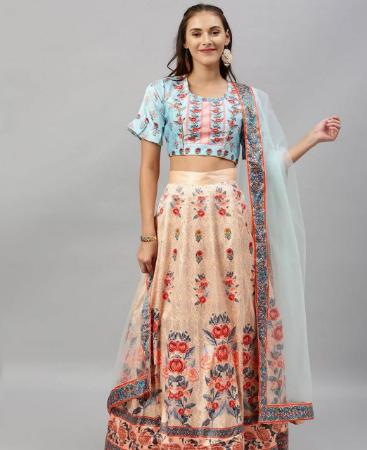 Picture of Sightly Peach Lehenga Choli