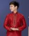 Picture of Fine Red Kids Kurta Pyjama