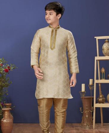 Picture of Appealing Cream Kids Kurta Pyjama