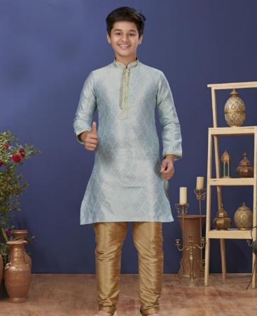 Picture of Nice Sky Blue Kids Kurta Pyjama