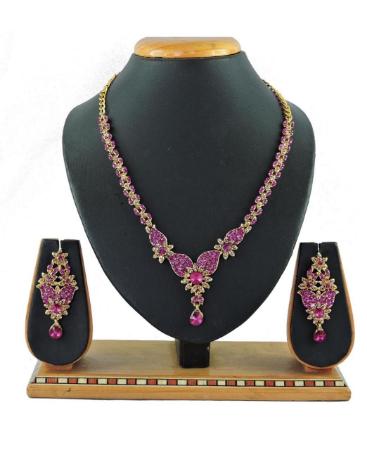 Picture of Superb Rani Pink Necklace Set