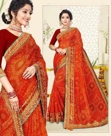 Picture of Fine Orange Casual Saree