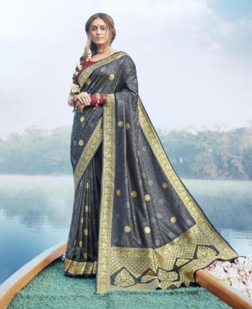 Picture of Appealing Dark Grey Casual Saree