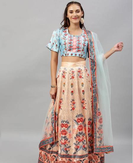 Picture of Sightly Peach Lehenga Choli