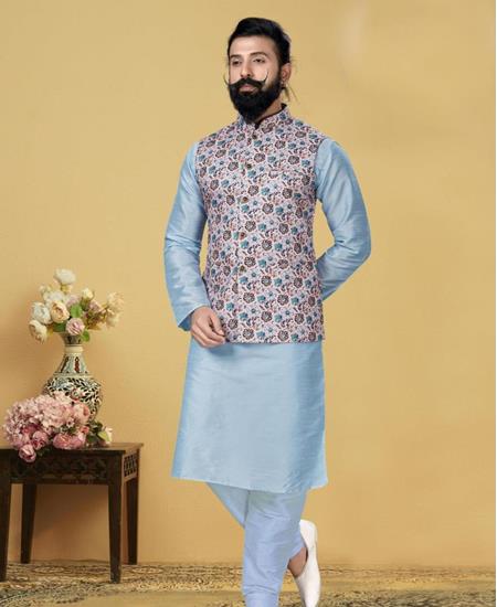 Picture of Well Formed Sky Blue Kurtas