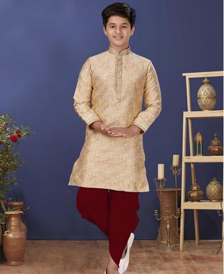 Picture of Admirable Cream Kids Kurta Pyjama