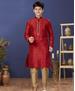 Picture of Fine Red Kids Kurta Pyjama