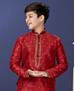 Picture of Fine Red Kids Kurta Pyjama