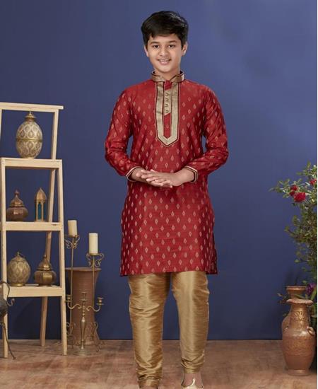 Picture of Beauteous Red Kids Kurta Pyjama