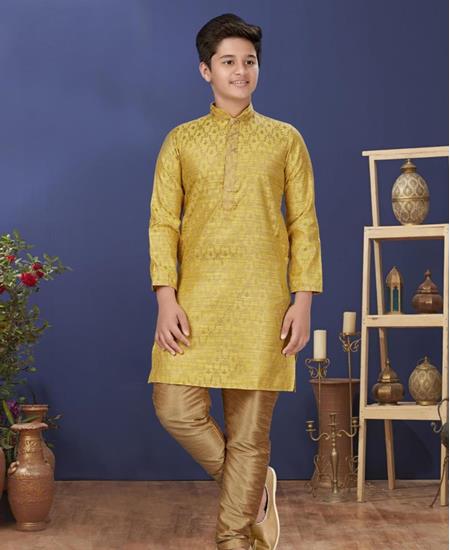 Picture of Splendid Yellow Kids Kurta Pyjama