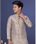 Picture of Fascinating Off White Kids Kurta Pyjama