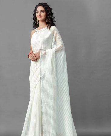 Picture of Beautiful White Casual Saree