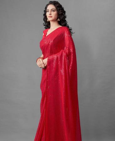 Picture of Classy Red Casual Saree