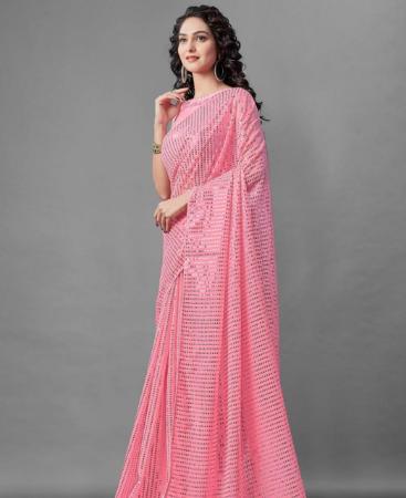 Picture of Elegant Pink Casual Saree