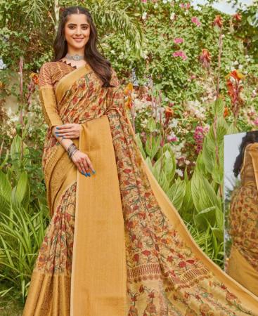 Picture of Splendid Golden Casual Saree