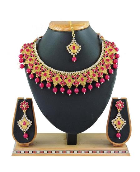 Picture of Enticing Rani Pink Necklace Set