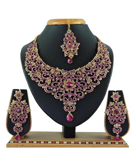 Picture of Delightful Rani Pink Necklace Set