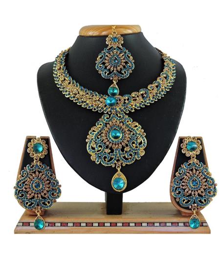 Picture of Fascinating Sky Blue Necklace Set