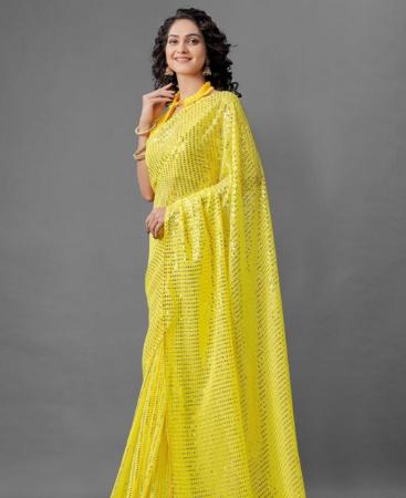 Picture of Superb Yellow Casual Saree