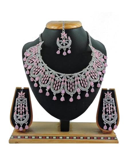 Picture of Pretty Light Pink Necklace Set