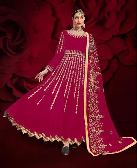 Picture of Stunning Rnai Pink Anarkali Salwar Kameez