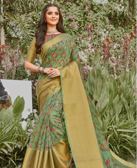 Picture of Enticing Mahendi Casual Saree