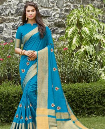 Picture of Sightly Sky Blue Casual Saree