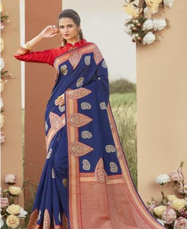 Picture of Ravishing Blue Silk Saree