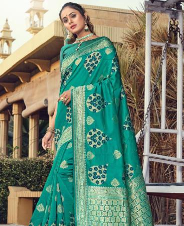 Picture of Enticing Turquoise Casual Saree