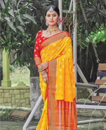 Picture of Elegant Yellow Casual Saree