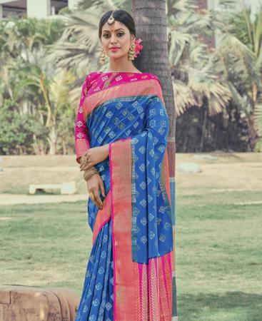 Picture of Nice Sky Blue Casual Saree